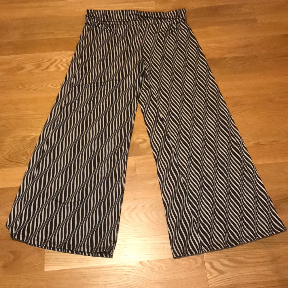 Honey & Lace Palazzo Comfy Black Tan Pants 2X